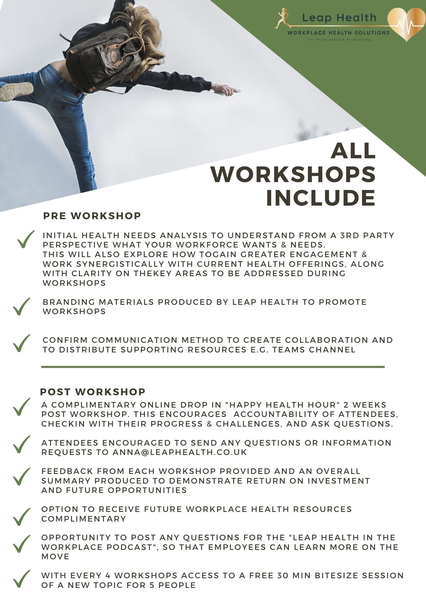 Workplace Health workshops LeapHealth