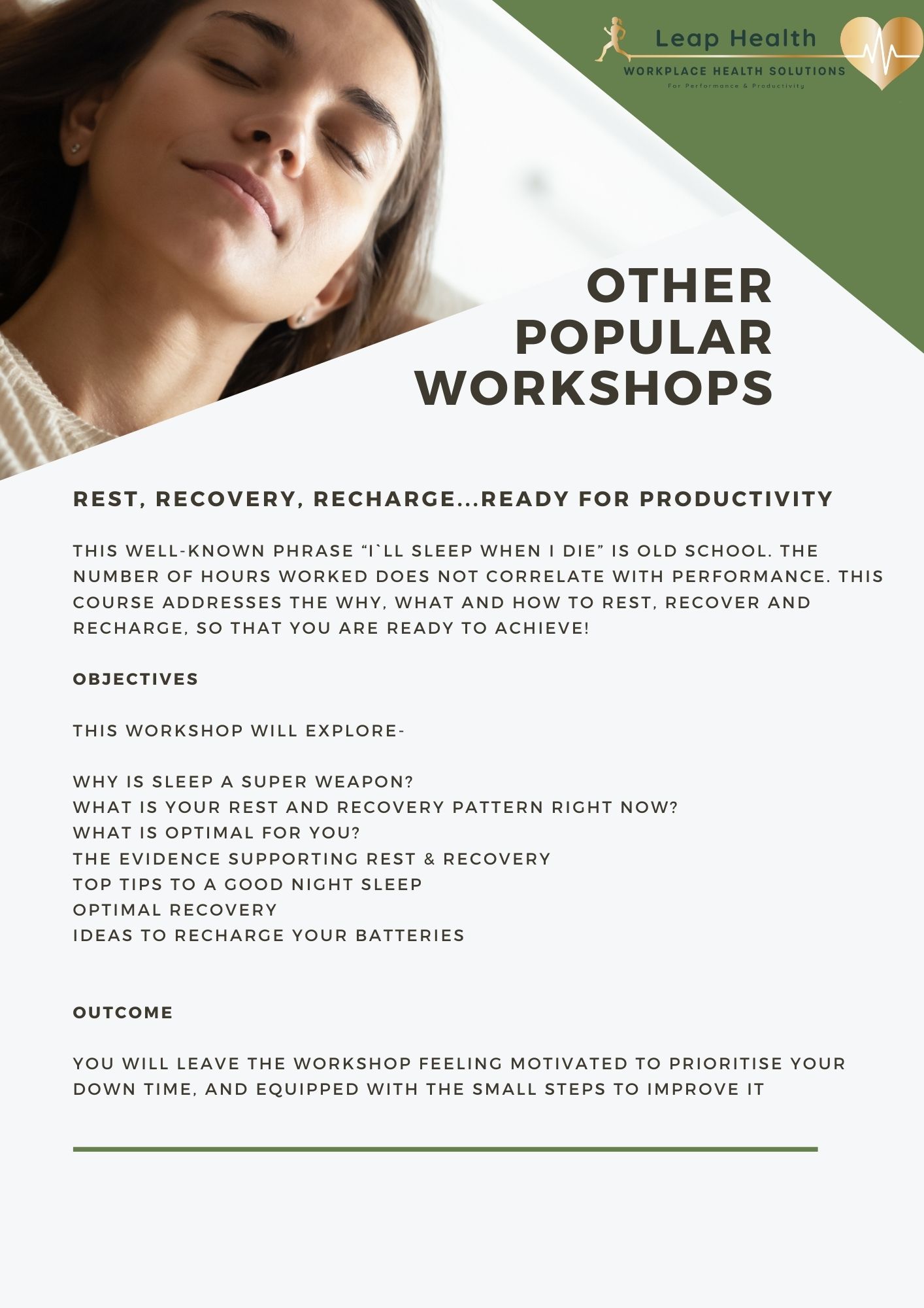 workplace health workshops leap health